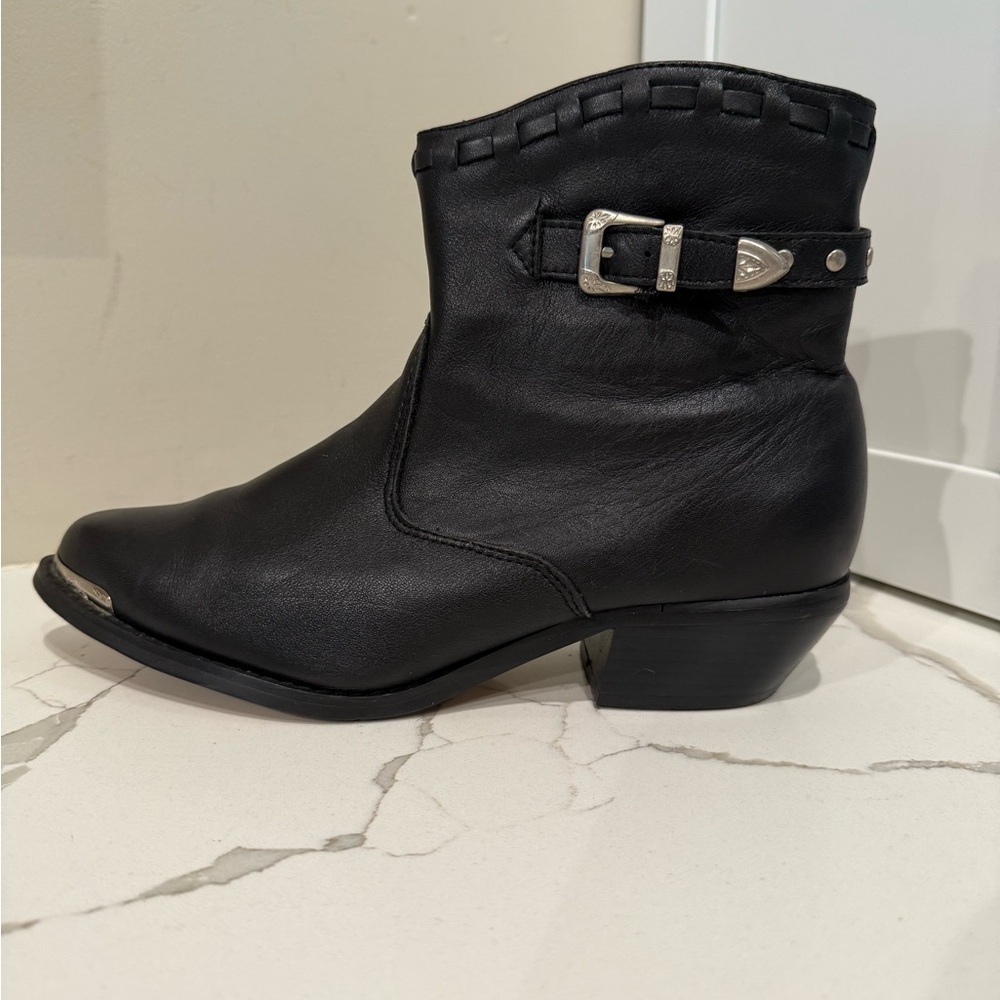 Dingo,  Black Leather Western Ankle Boots , Size 9M - Picture 4 of 11